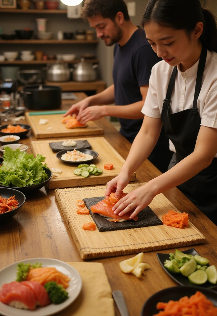 10 Delicious Cooking Date Ideas That Will Spice Up Your Relationship (#3 Will Make You Hungry!) - 2. Sushi Rolling Challenge