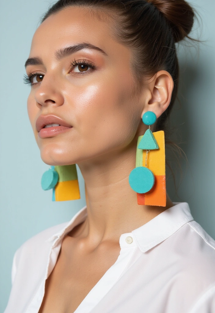 10 Stunning Spring Earrings That'll Make You Look Fresh and Fabulous! - 2. Geometric Glam: Bold Shapes and Colors