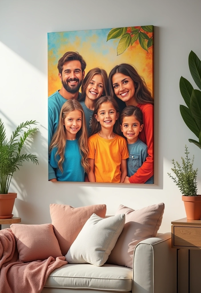 12 Unique Personalized Home Decor Gifts for Mother's Day That'll Melt Her Heart! - 1. Custom Family Portrait Canvas