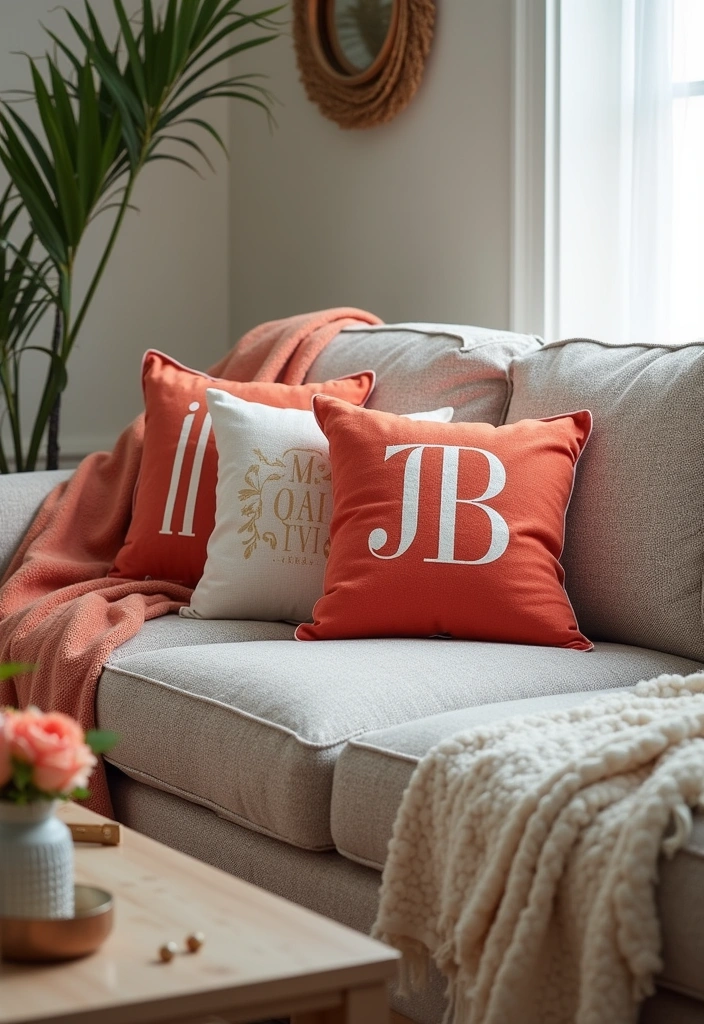 12 Unique Personalized Home Decor Gifts for Mother's Day That'll Melt Her Heart! - 3. Monogrammed Throw Pillow