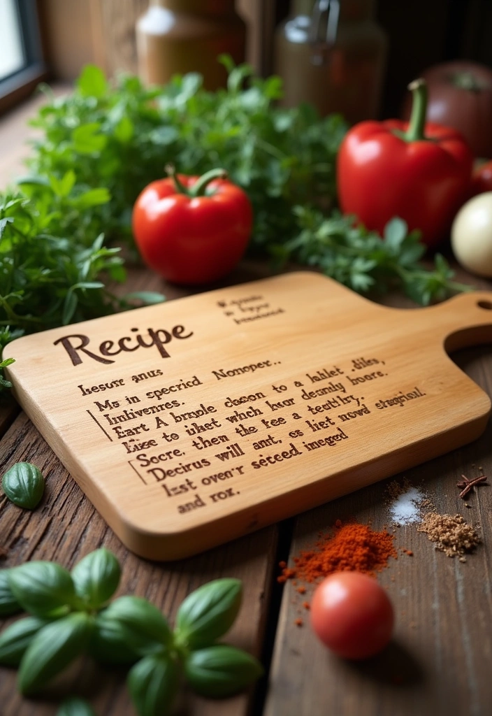 12 Unique Personalized Home Decor Gifts for Mother's Day That'll Melt Her Heart! - 4. Custom Recipe Cutting Board