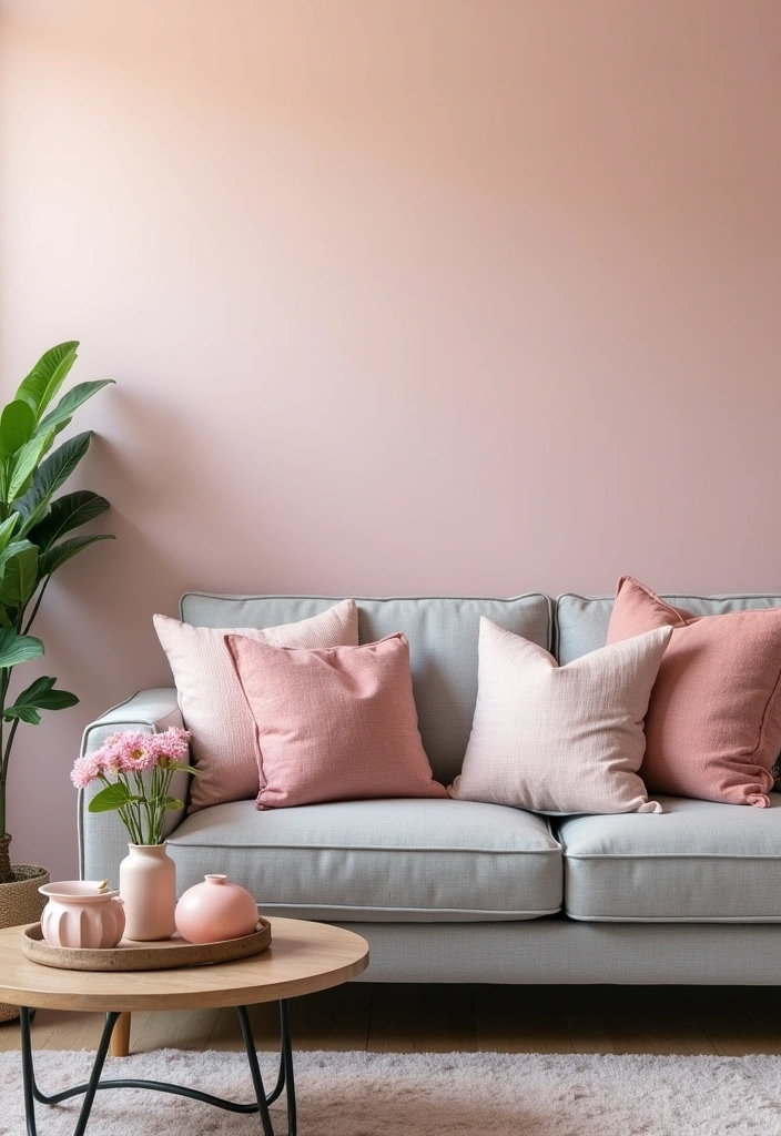 12 Vibrant Spring Color Ideas for Your Living Room That Will Brighten Your Day! - 10. Charming Blush Pink
