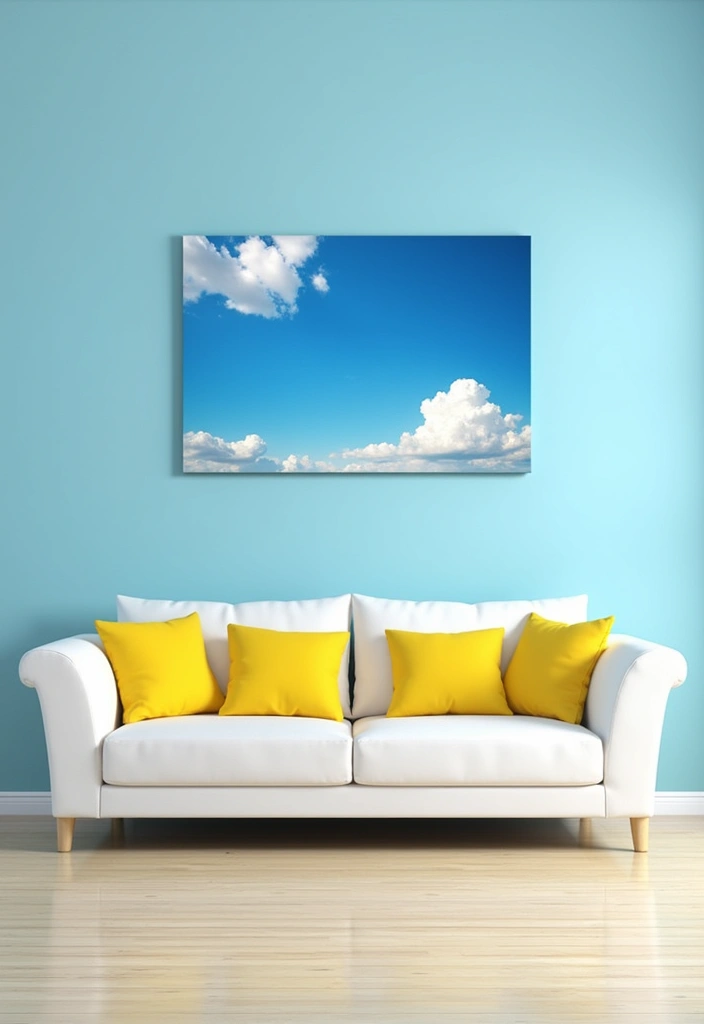 12 Vibrant Spring Color Ideas for Your Living Room That Will Brighten Your Day! - 8. Bright Sky Blue