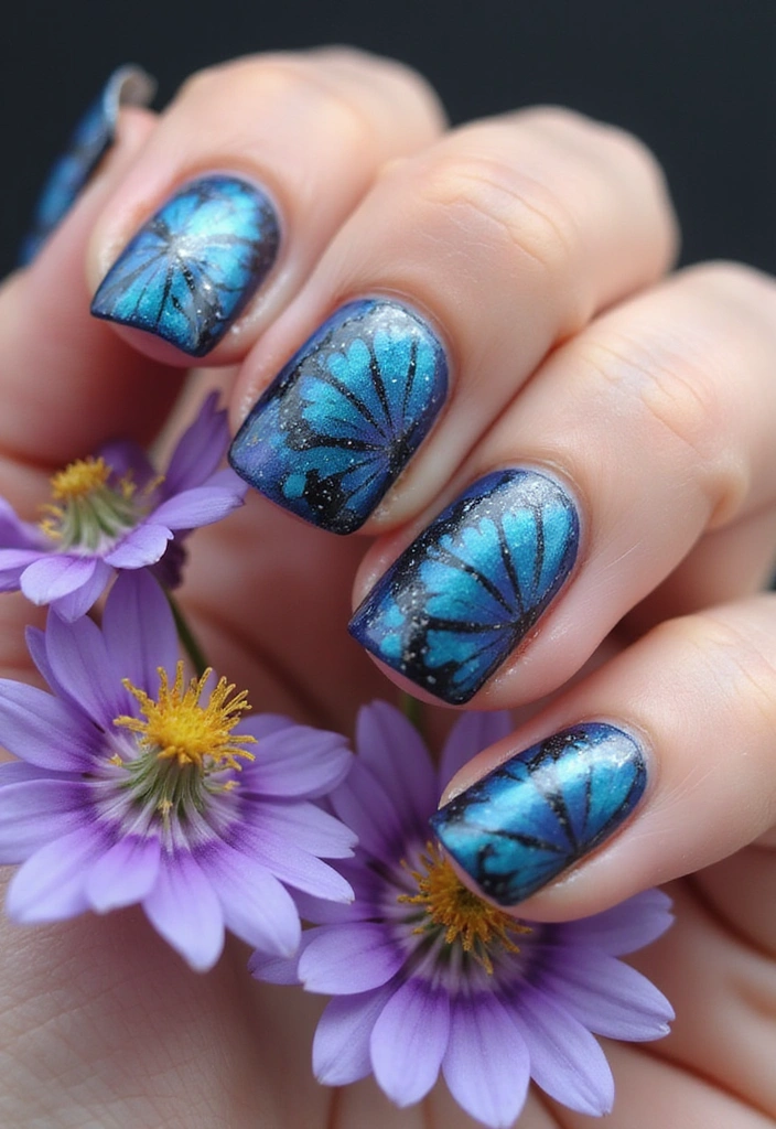 13 Easy DIY Spring Nail Art Ideas You Can Do at Home (Prepare to Wow with #10!) - 8. Butterfly Wings