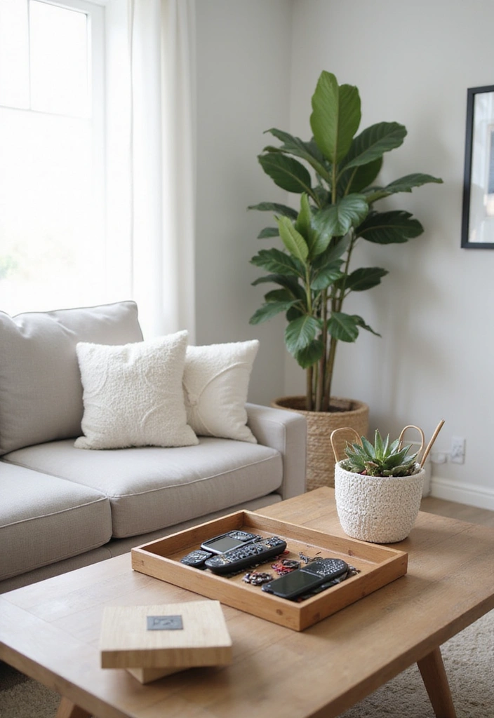 14 Minimalist Spring Decor Ideas for a Clean Living Room (Perfect for Spring Cleaning!) - 11. Choose Functional Decor