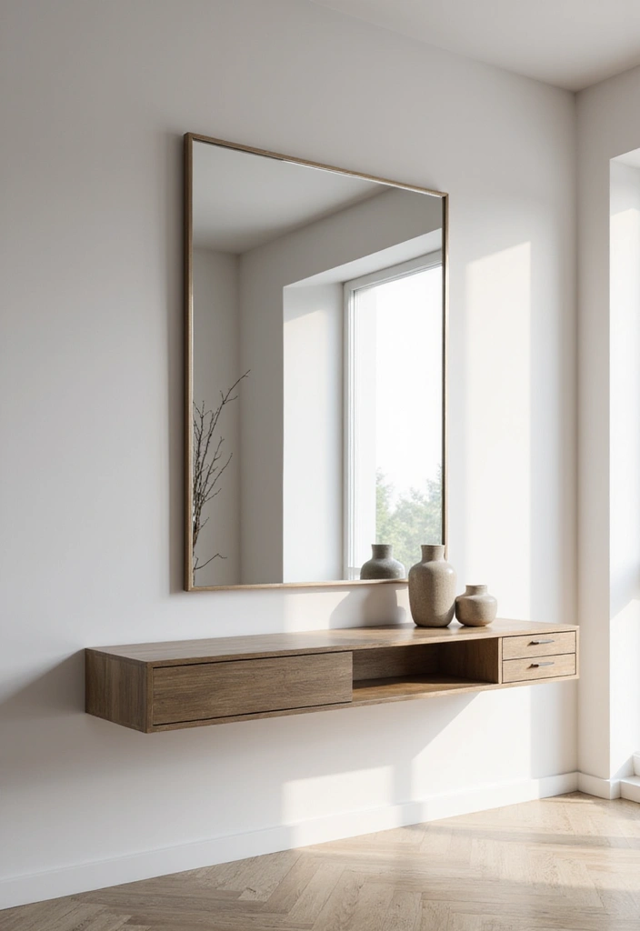 14 Minimalist Spring Decor Ideas for a Clean Living Room (Perfect for Spring Cleaning!) - 12. Incorporate Mirrors