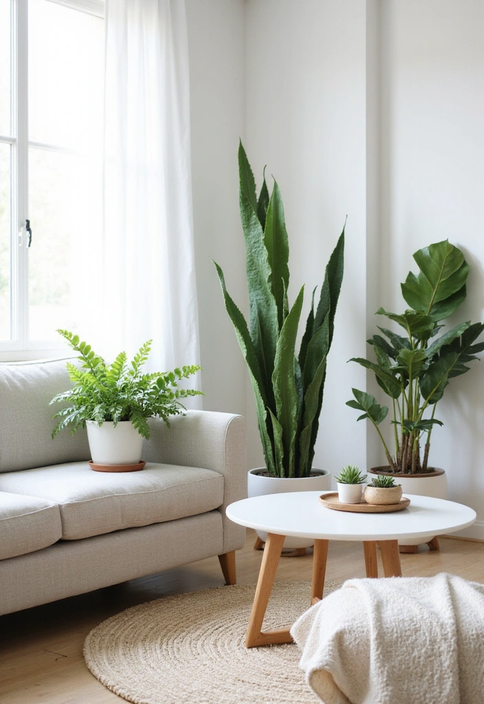 14 Minimalist Spring Decor Ideas for a Clean Living Room (Perfect for Spring Cleaning!) - 7. Add a Touch of Greenery