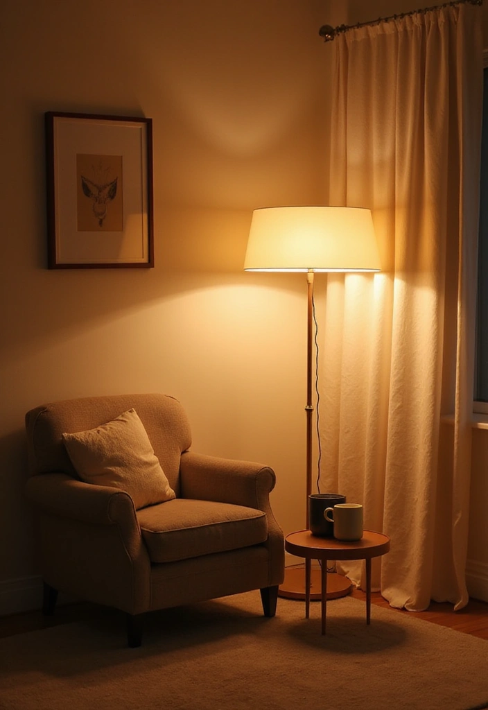 14 Minimalist Spring Decor Ideas for a Clean Living Room (Perfect for Spring Cleaning!) - 9. Introduce Soft Lighting