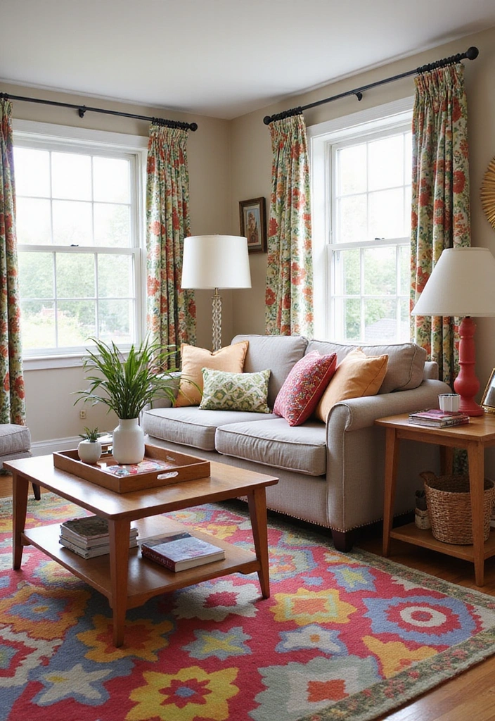 15 Cozy Living Room Ideas That'll Make You Want to Snuggle Up! - 11. Playful Patterns and Prints