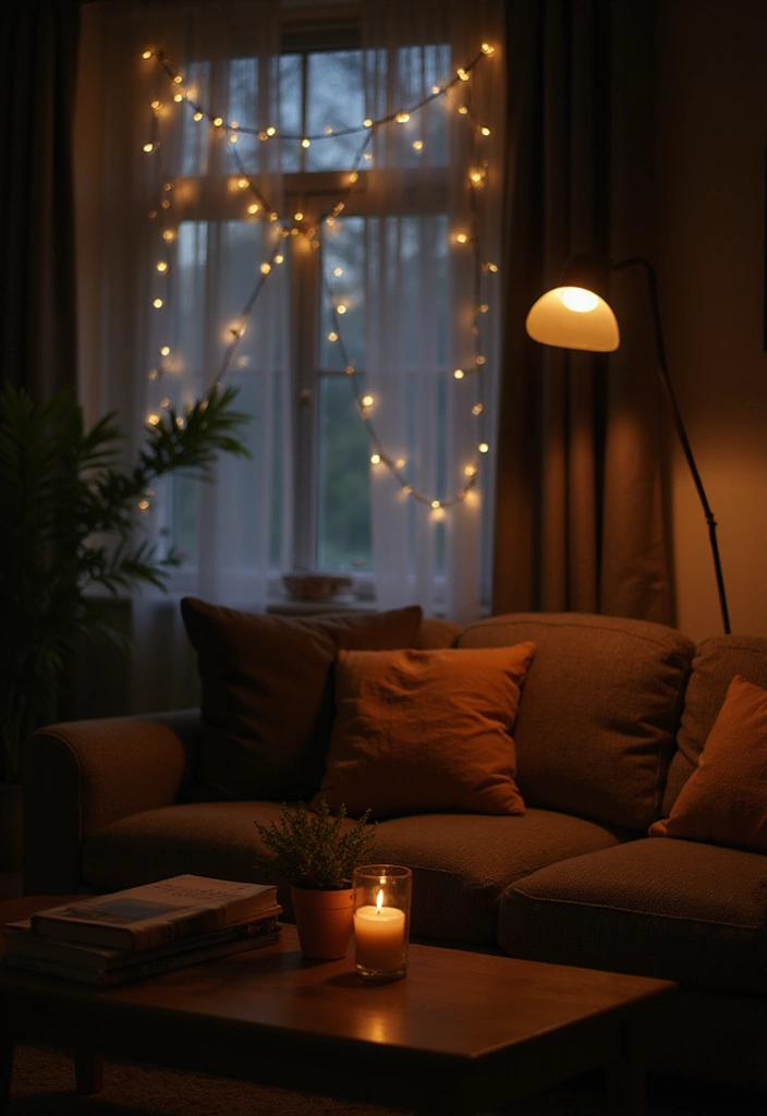 15 Cozy Living Room Ideas That'll Make You Want to Snuggle Up! - 2. Warm Lighting to Set the Mood