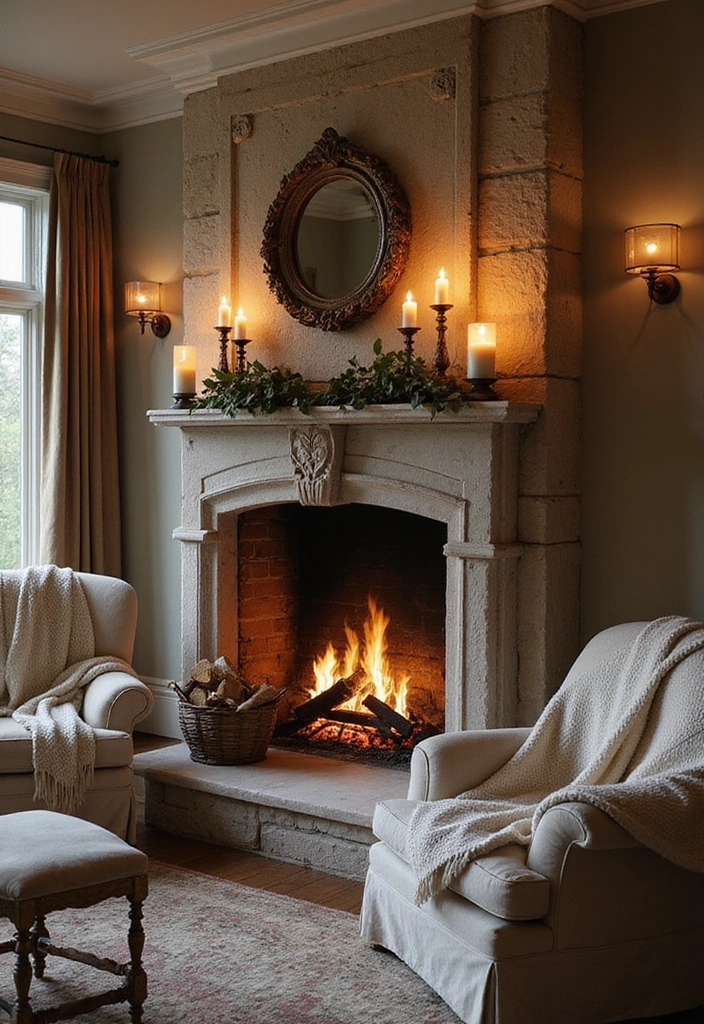 15 Cozy Living Room Ideas That'll Make You Want to Snuggle Up! - 3. A Statement Fireplace