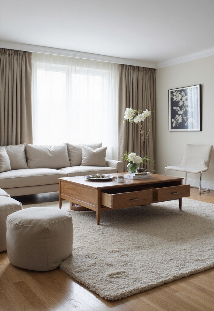 15 Cozy Living Room Ideas That'll Make You Want to Snuggle Up! - 7. Multi-Functional Furniture