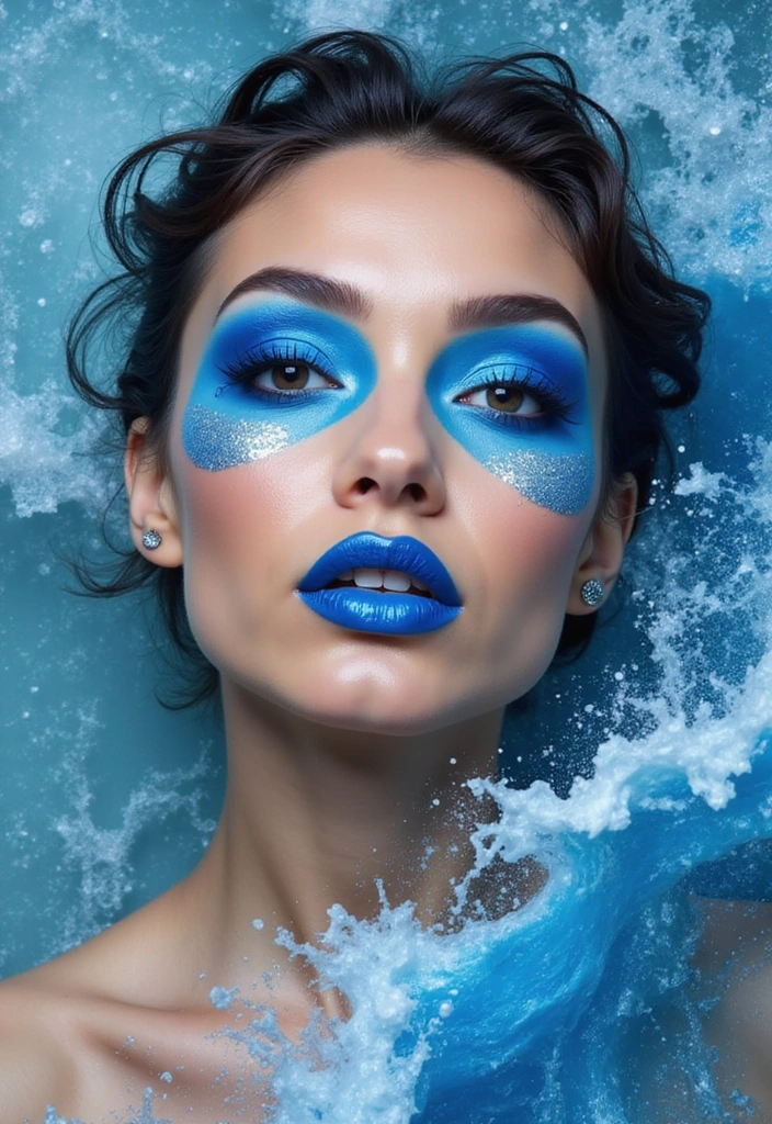15 Enchanting Sea Witch Makeup Ideas That Will Make You Feel Like a Mythical Creature! - 9. Tidal Wave Glam