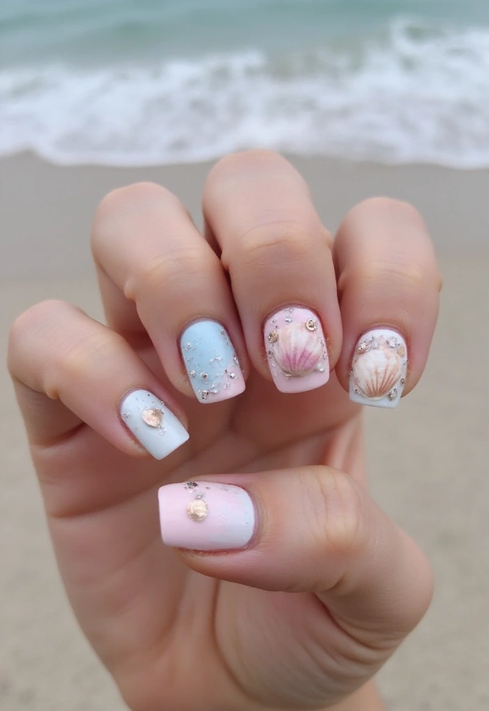 15 Stunning Beach Nail Art Designs You Need to Try This Summer (You Won't Believe #10!) - 5. Seashell Elegance