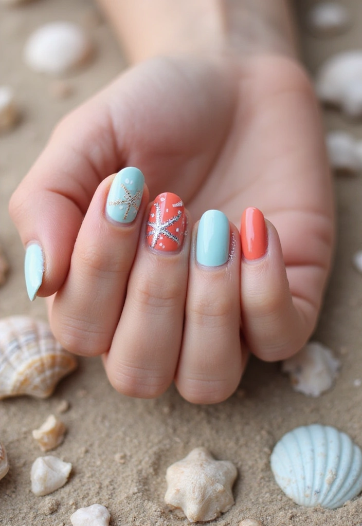 15 Stunning Beach Nail Art Designs You Need to Try This Summer (You Won't Believe #10!) - 7. Starfish Bliss