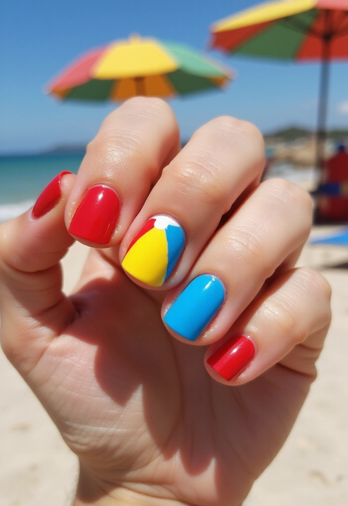 15 Stunning Beach Nail Art Designs You Need to Try This Summer (You Won't Believe #10!) - 9. Beach Ball Fun