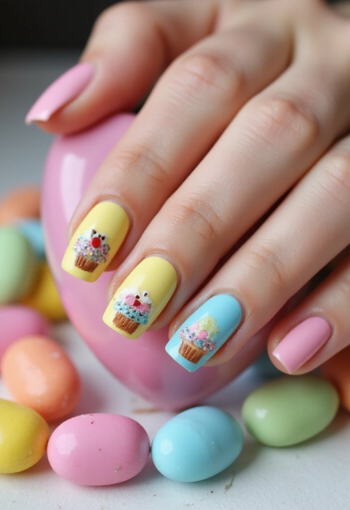 15 Stunning Easter Nail Designs That Will Make You the Star of the Celebration! - 10. Sweet Treats Nail Art
