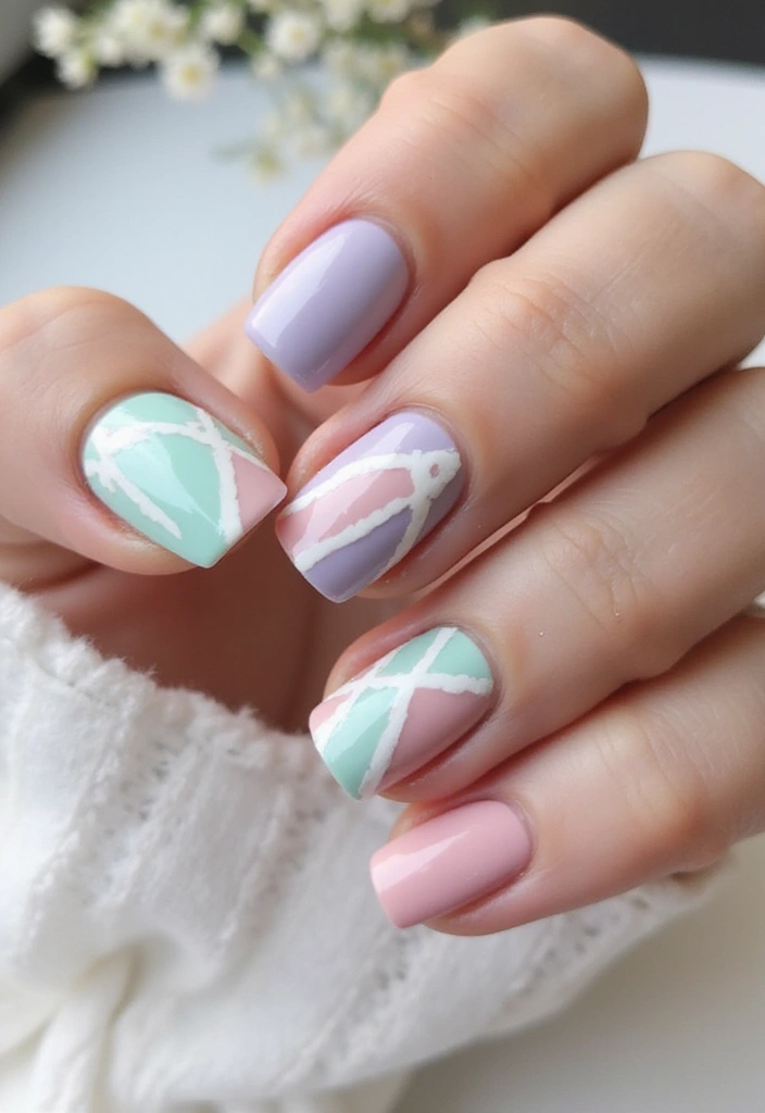 15 Stunning Easter Nail Designs That Will Make You the Star of the Celebration! - 14. Geometric Spring Patterns