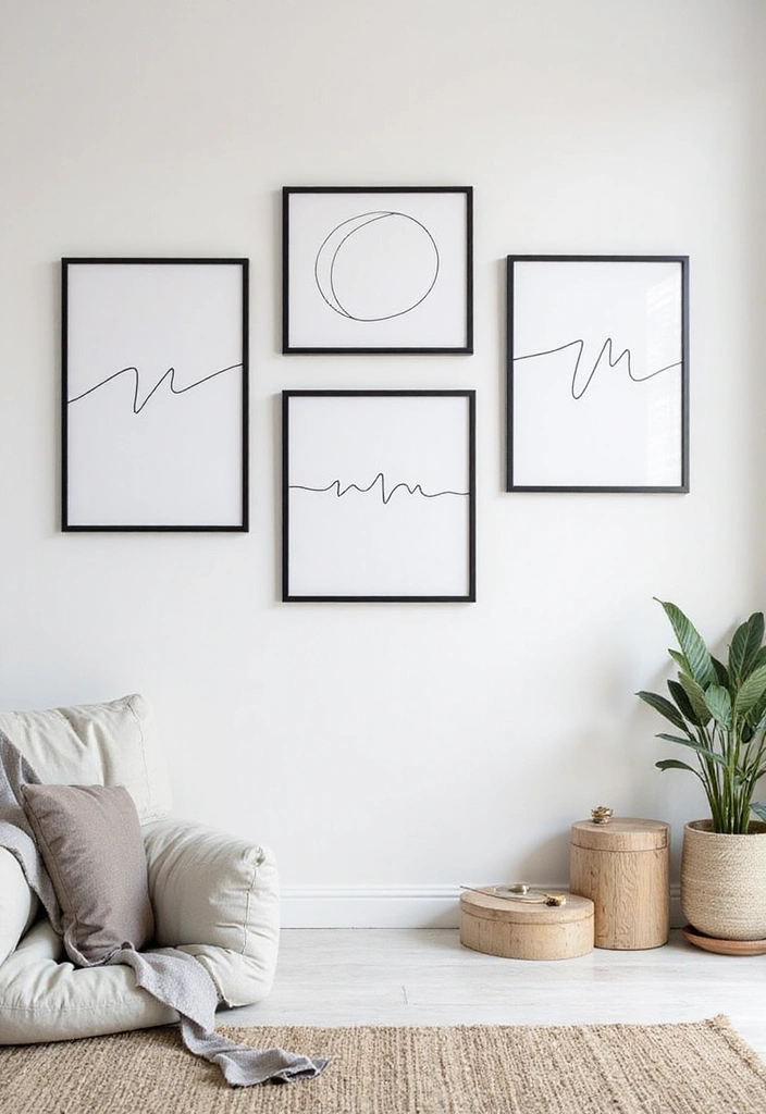15 Stunning Wall Decor Ideas That'll Transform Your Space Instantly! - 11. Minimalist Line Art