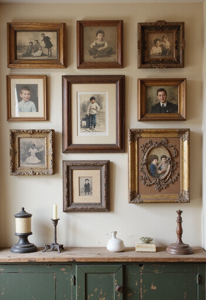 15 Stunning Wall Decor Ideas That'll Transform Your Space Instantly! - 8. Vintage Frames and Art