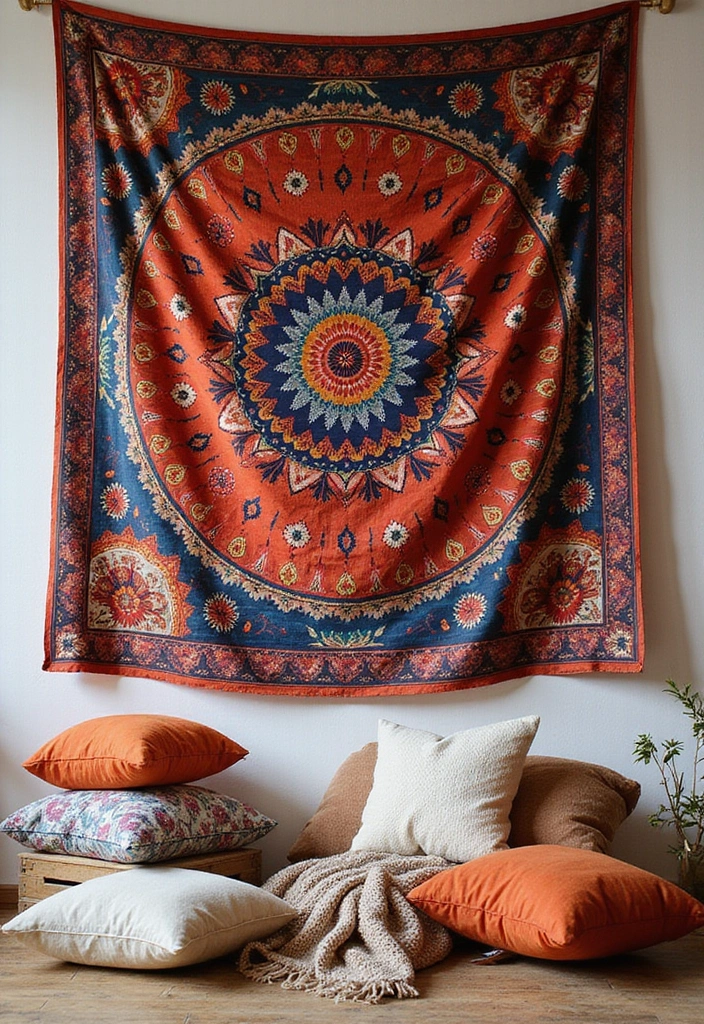 15 Stunning Wall Decor Ideas That'll Transform Your Space Instantly! - 9. Creative Use of Tapestry