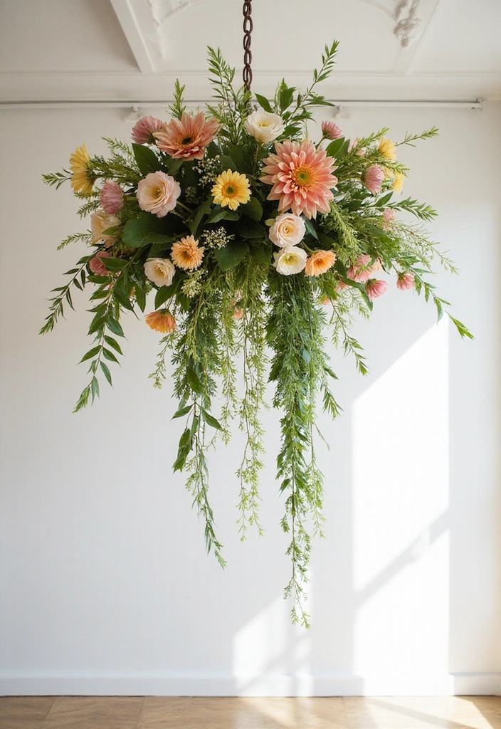 18 DIY Floral Arrangements That Will Bring Spring Indoors (You’ll Love #7!) - 10. Hanging Floral Arrangement