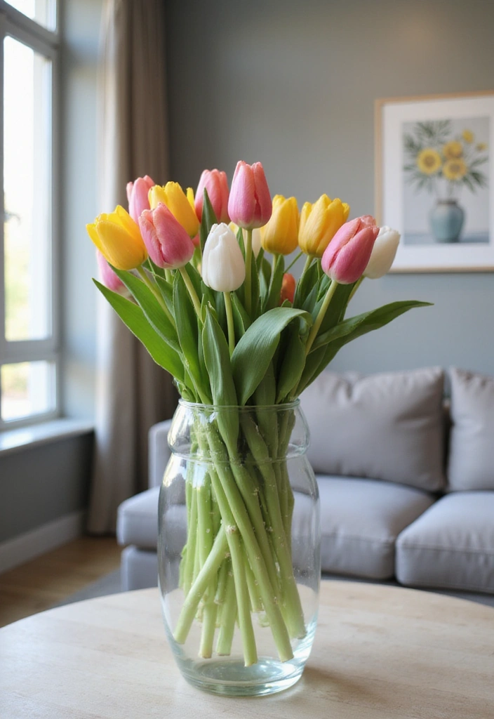 18 DIY Floral Arrangements That Will Bring Spring Indoors (You’ll Love #7!) - 2. Elegant Tulip Bouquet
