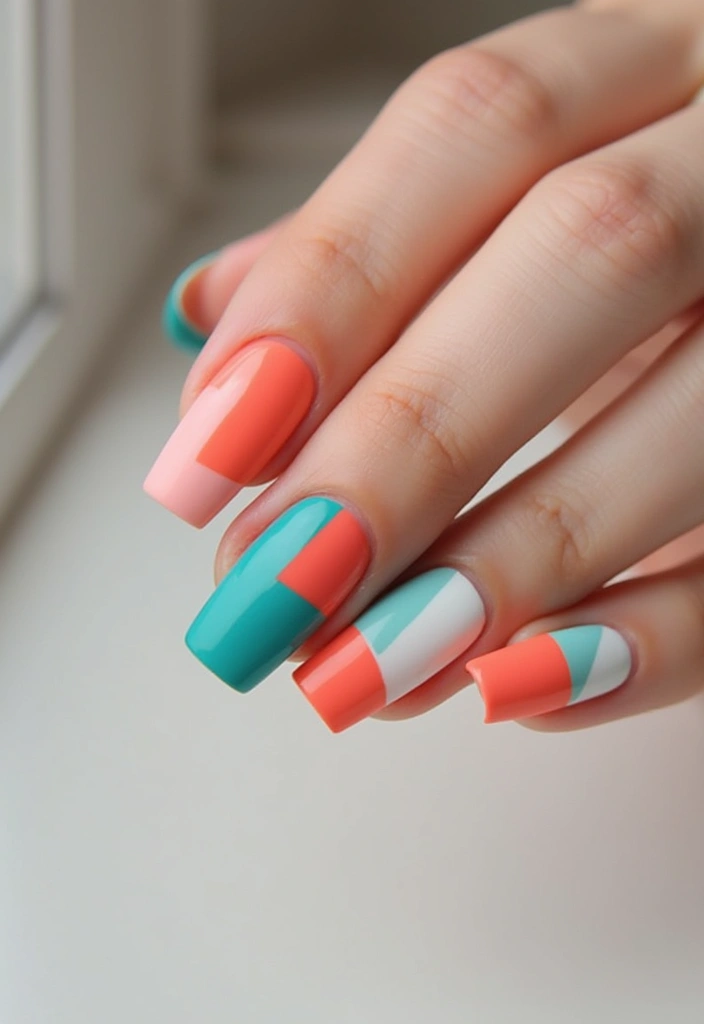 18 Stunning Spring Nail Art Ideas to Refresh Your Look! - 17. Color Blocking
