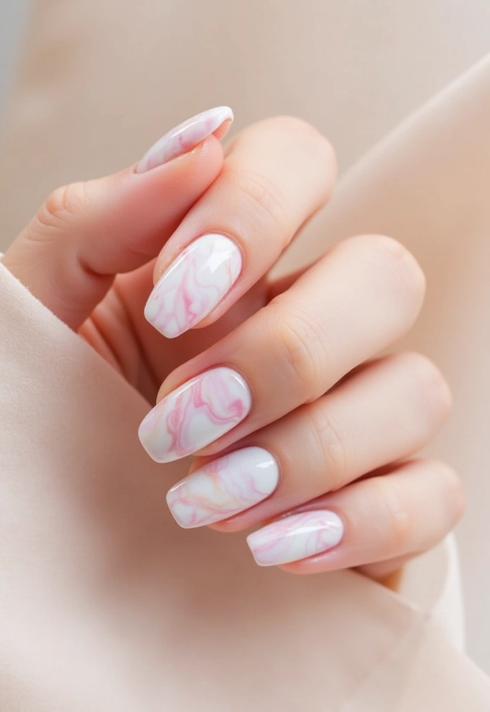 18 Stunning Spring Nail Art Ideas to Refresh Your Look! - 18. Soft Marble