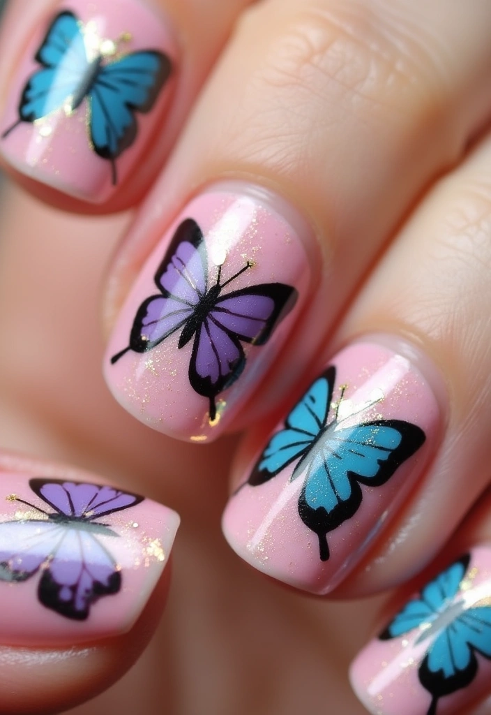 18 Stunning Spring Nail Art Ideas to Refresh Your Look! - 4. Butterfly Kisses
