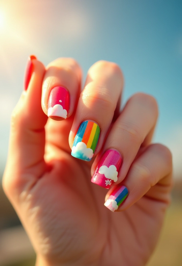 18 Stunning Spring Nail Art Ideas to Refresh Your Look! - 5. Rainbow Delight