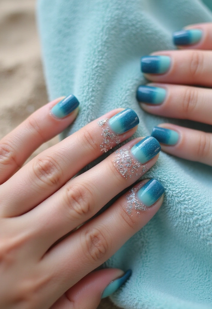 20 Beach-Inspired Nails Ideas That'll Make You Feel Like You're on Vacation! - 1. Ocean Wave Ombre