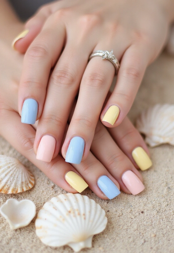 20 Beach-Inspired Nails Ideas That'll Make You Feel Like You're on Vacation! - 14. Beachy Pastels