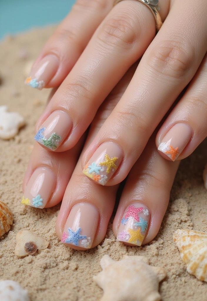 20 Beach-Inspired Nails Ideas That'll Make You Feel Like You're on Vacation! - 16. Shell and Starfish Combo