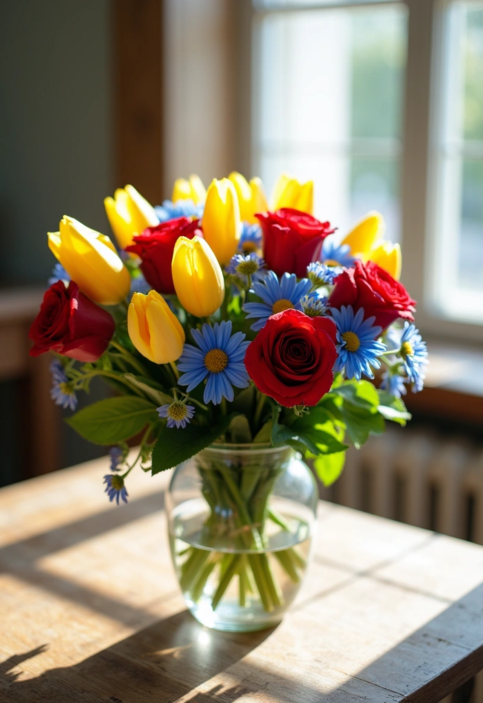20 Beautiful Flower Gifts That Will Brighten Mom's Day and Home! - 1. Vibrant Mixed Bouquet