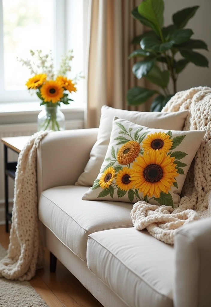 20 Beautiful Flower Gifts That Will Brighten Mom's Day and Home! - 16. Decorative Floral Pillow