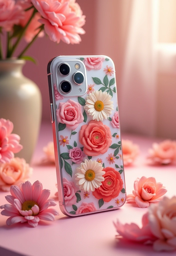 20 Beautiful Flower Gifts That Will Brighten Mom's Day and Home! - 17. Flower-Themed Phone Case