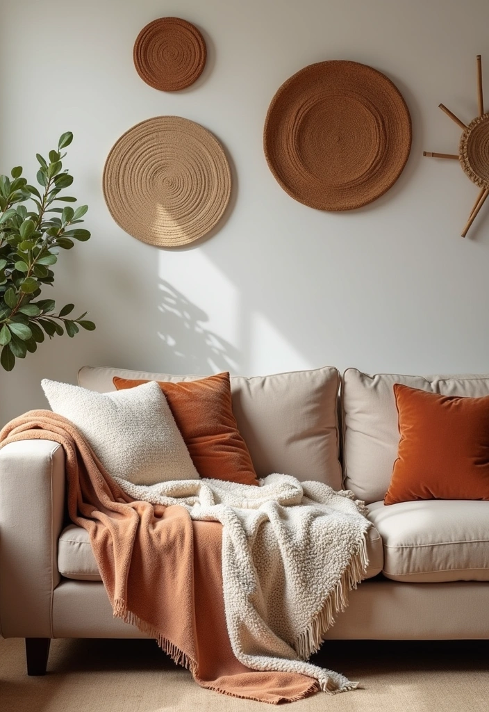 20 Cozy Living Room Ideas That'll Make You Never Want to Leave Your Couch! - 10. Warm Textiles