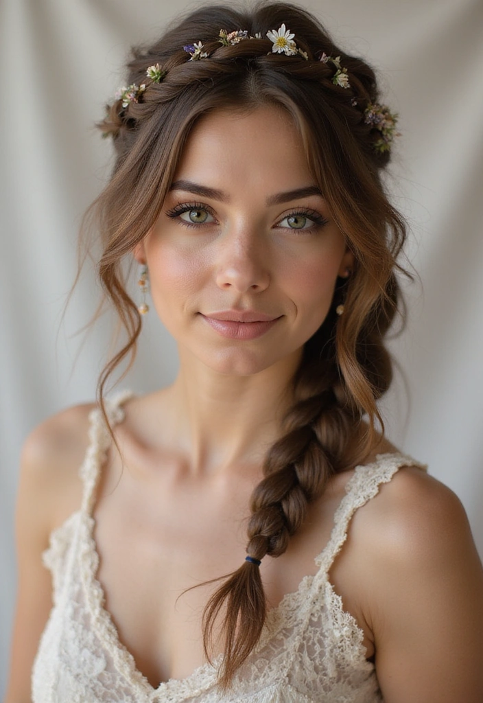 20 Effortlessly Beautiful Braided Prom Hairstyles You Can Do Yourself! - 14. Crown Braid with Loose Strands