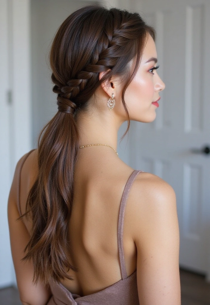 20 Effortlessly Beautiful Braided Prom Hairstyles You Can Do Yourself! - 17. Sleek Braided Low Ponytail