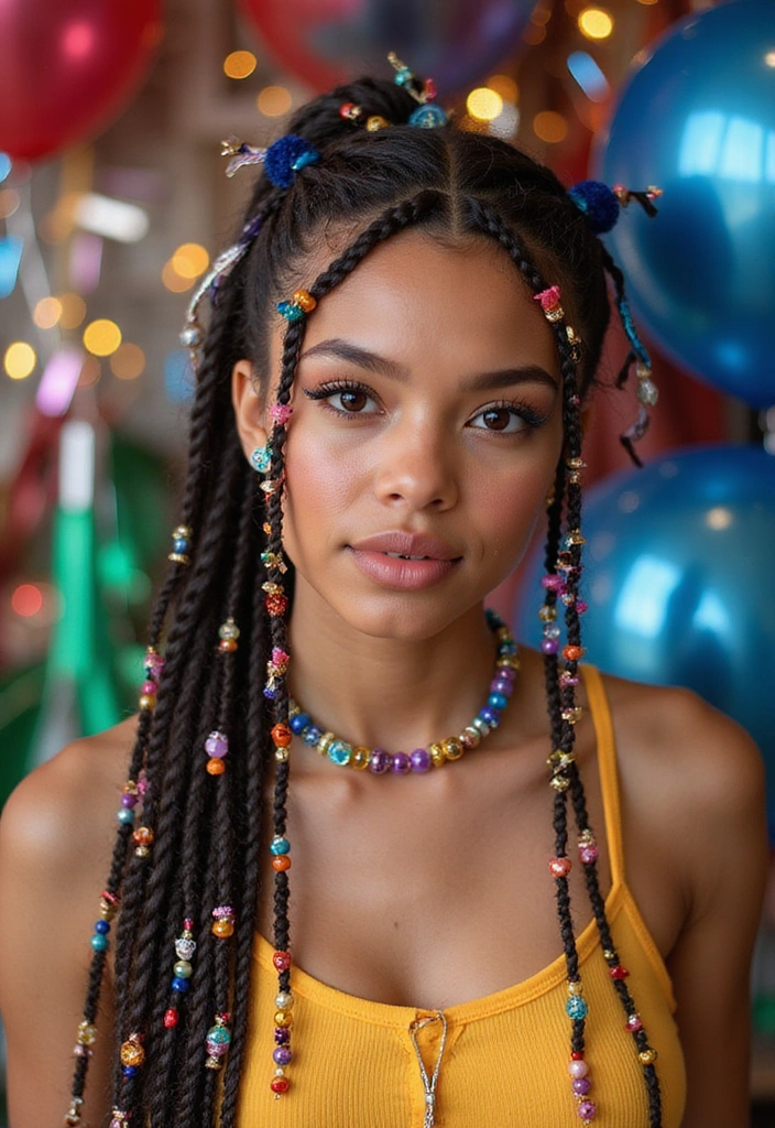 20 Effortlessly Beautiful Braided Prom Hairstyles You Can Do Yourself! - 19. Braids with Beads