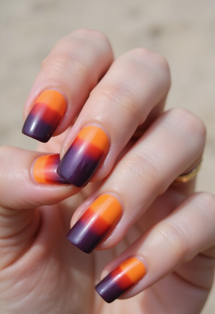 20 Vibrant Summer Nail Ideas That Will Brighten Up Your Days (You Won't Believe #5!) - 1. Tropical Sunset Ombre
