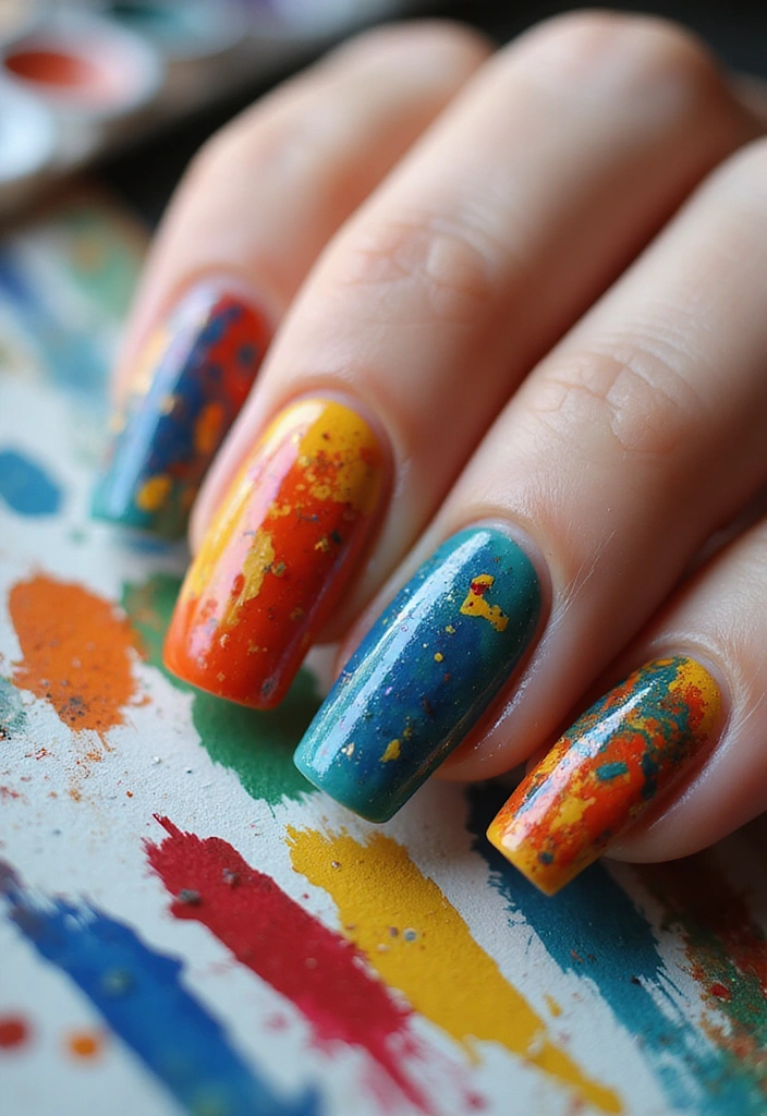 20 Vibrant Summer Nail Ideas That Will Brighten Up Your Days (You Won't Believe #5!) - 15. Artistic Brush Strokes
