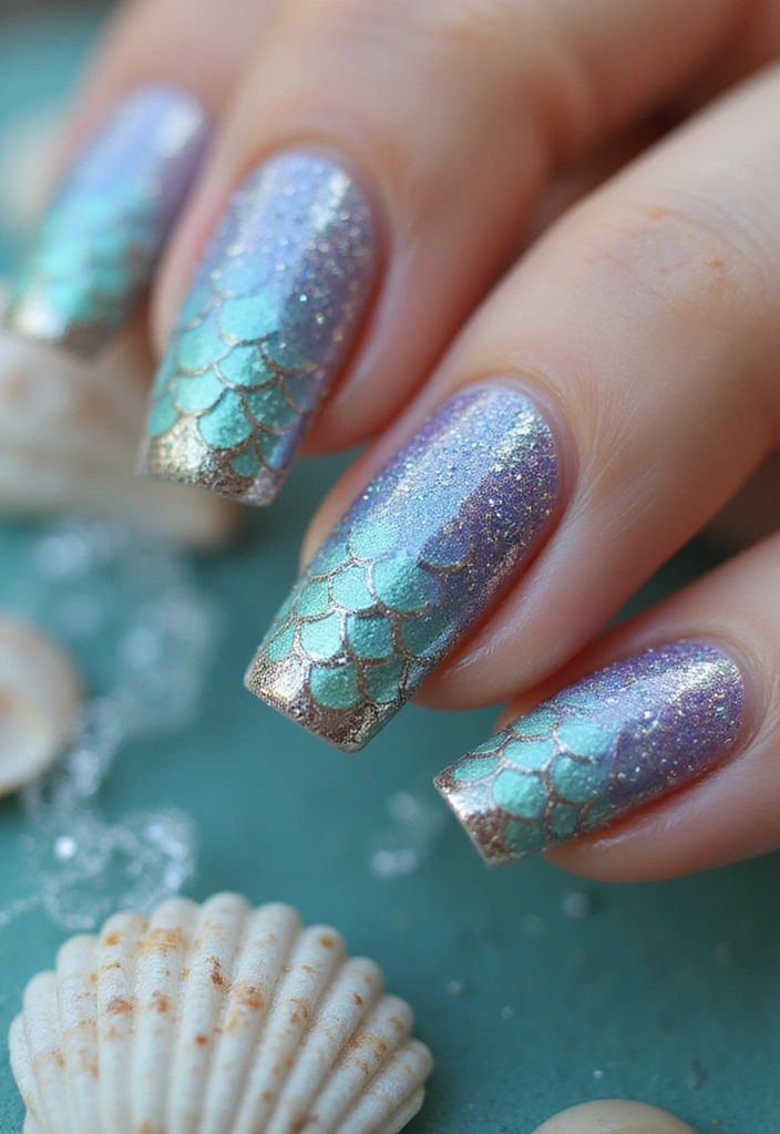 20 Vibrant Summer Nail Ideas That Will Brighten Up Your Days (You Won't Believe #5!) - 5. Mermaid Scales