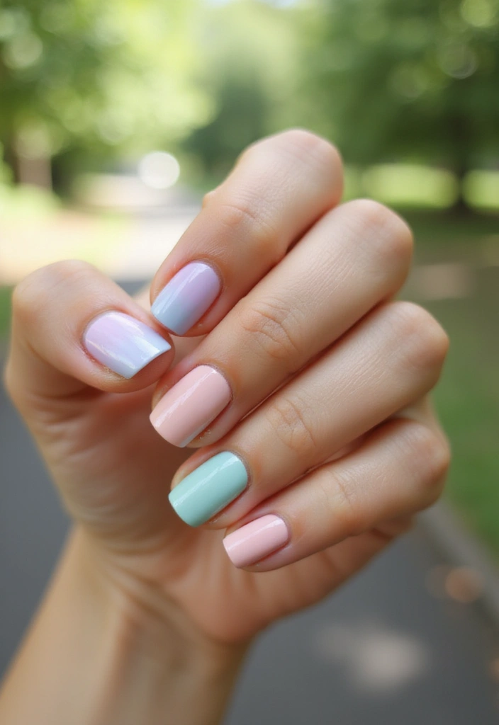 20 Vibrant Summer Nail Ideas That Will Brighten Up Your Days (You Won't Believe #5!) - 7. Pastel Rainbow