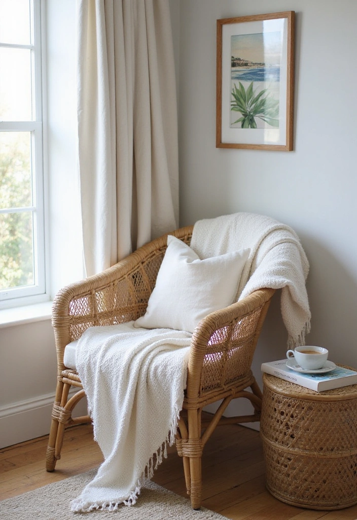 21 Beach-Inspired Bedroom Decor Ideas That'll Make You Feel Like You're on Vacation Every Day! - 14. Cozy Beach Chair