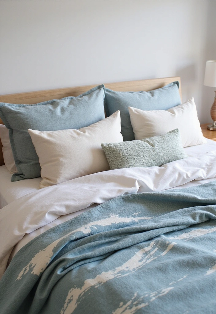 21 Beach-Inspired Bedroom Decor Ideas That'll Make You Feel Like You're on Vacation Every Day! - 8. Beachy Bedding