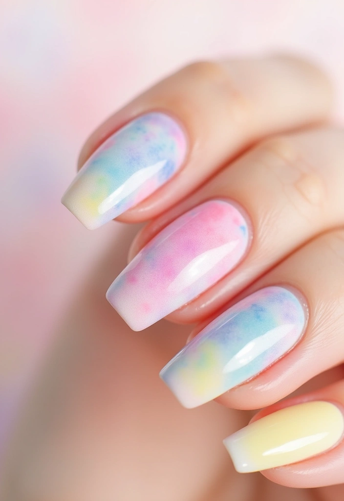 21 Trendy Pastel Nail Ideas That Will Make Your Spring Shine (You Won't Believe #7!) - 21. Pastel Watercolor