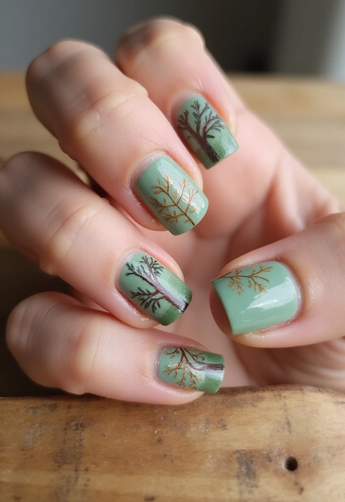 10 Amazing Short Spring Nails That Will Brighten Your Day (You Won't Believe #7!) - 10. Nature-Inspired Wonders
