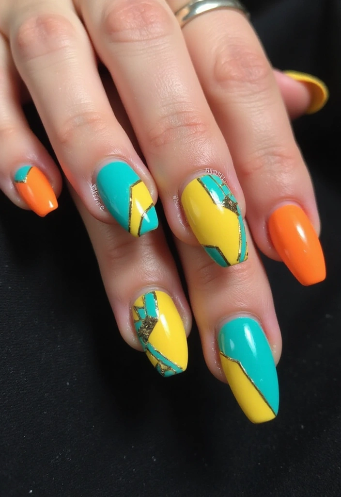 10 Amazing Short Spring Nails That Will Brighten Your Day (You Won't Believe #7!) - 3. Geometric Glam
